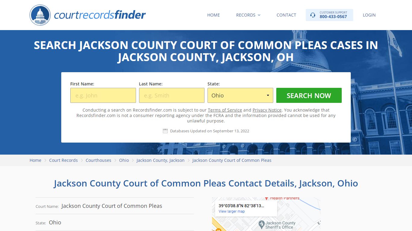 Jackson County Court of Common Pleas Case Search - RecordsFinder